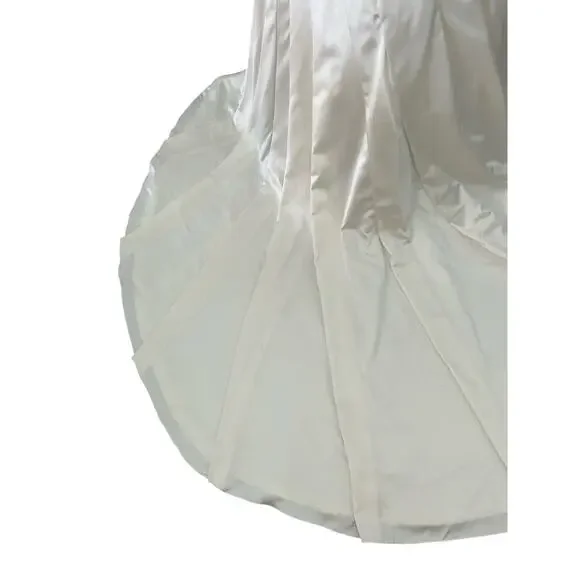 NWOT Maggie Sottero Satin Strapless Corset Fit Flare Wedding Dress Gown 8 10 12 - Picture 10 of 13
